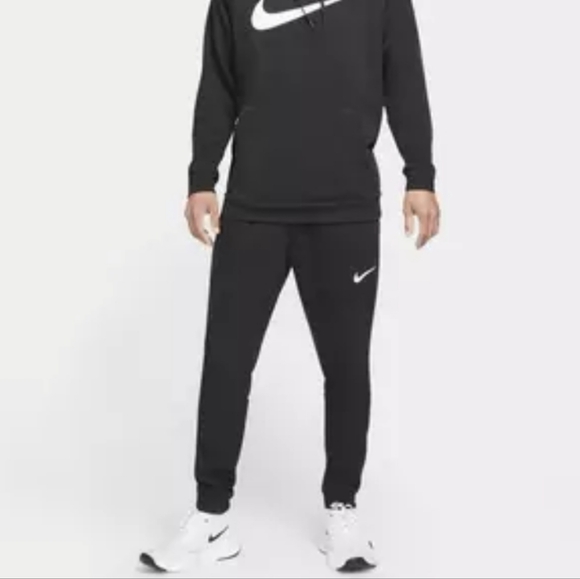 NWT Nike Men's Dri-Fit Tapered Fleece Black Training Jogger Pants Small - Picture 2 of 9